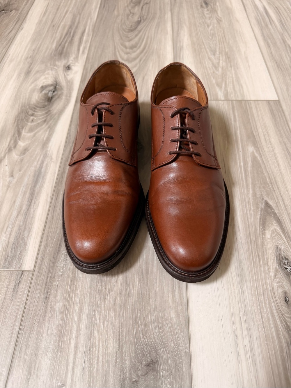 Florsheim Limited Brown Leather Plain Toe Derby Dress Shoes Men’s 9 D